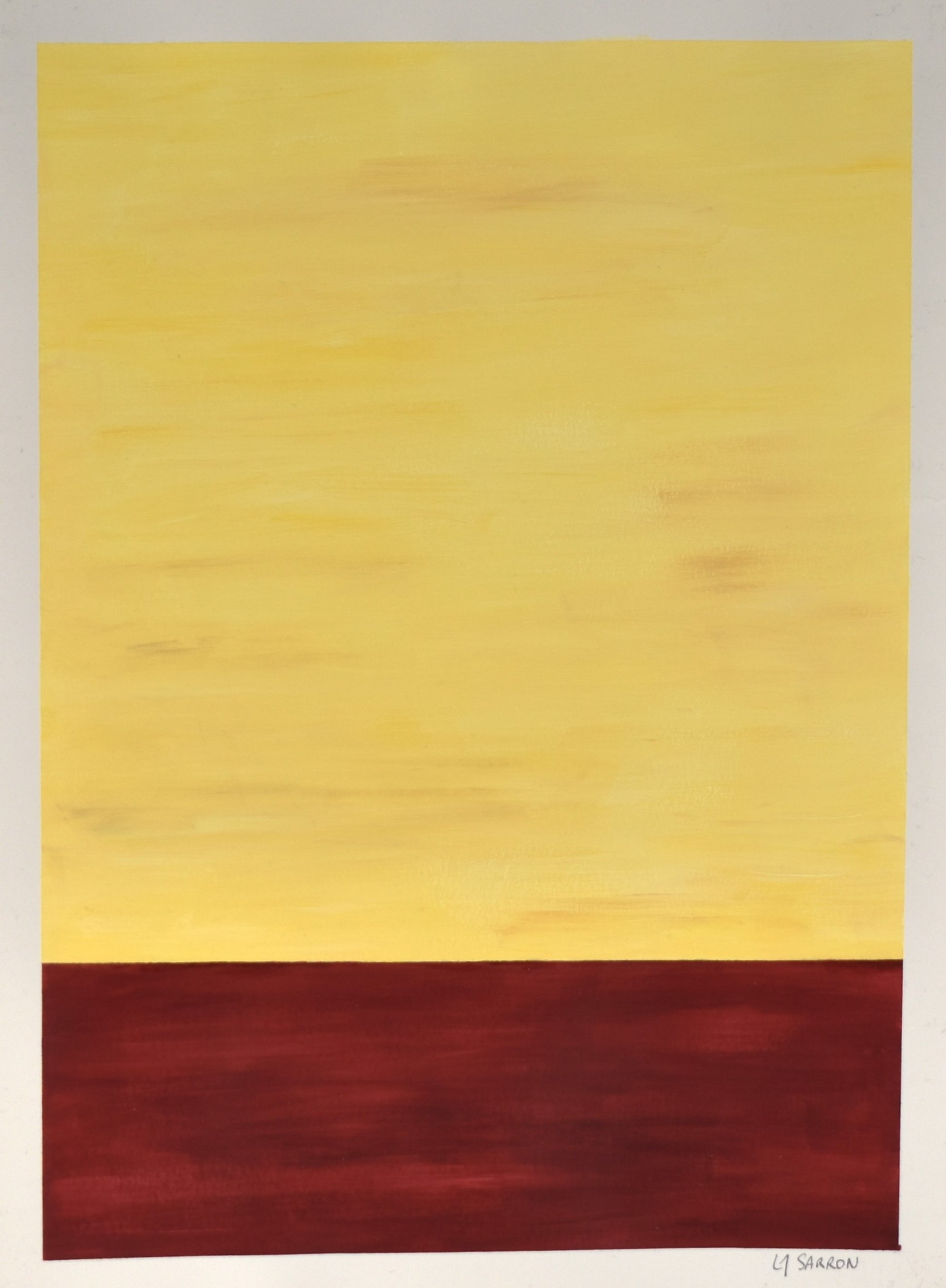 Peinture abstraite à l'acrylique de la série Horizons de Laure-Anne Sarron qui synthétise les couleurs de la ville de Bordeaux