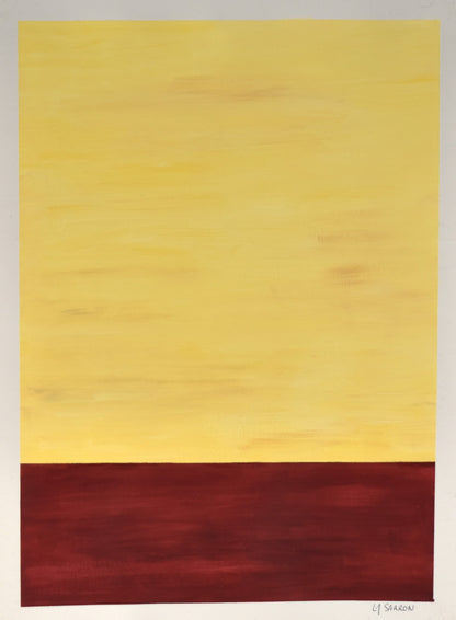 Peinture abstraite à l'acrylique de la série Horizons de Laure-Anne Sarron qui synthétise les couleurs de la ville de Bordeaux