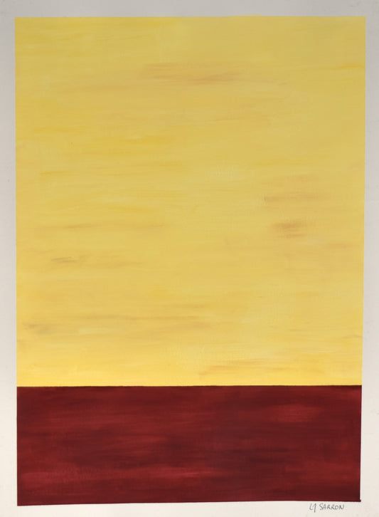 Peinture abstraite à l'acrylique de la série Horizons de Laure-Anne Sarron qui synthétise les couleurs de la ville de Bordeaux