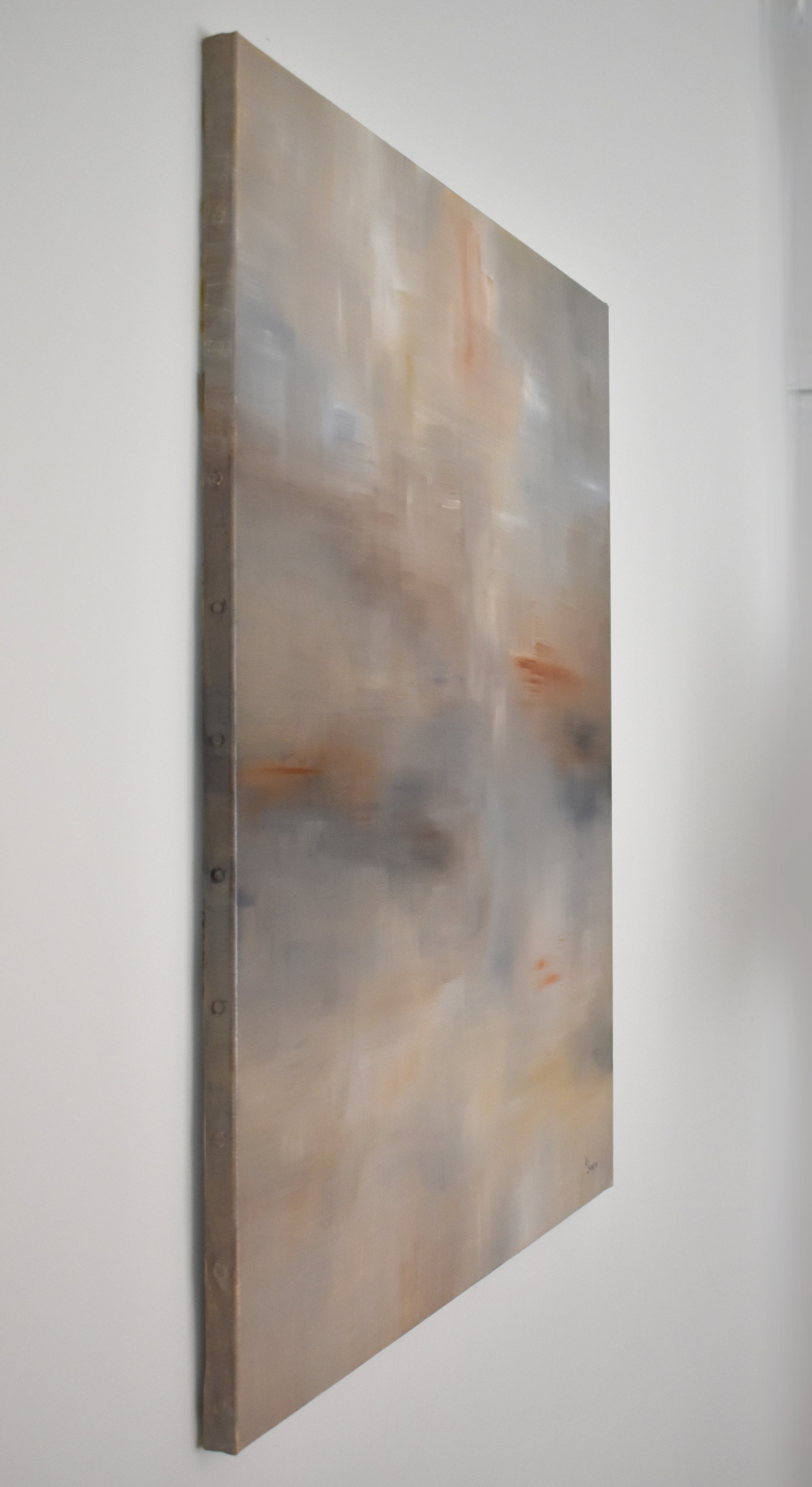 Tranche tableau Lumen oeuvre contemporaine abstraite de Laure-Anne Sarron. Cette peinture à l'huile appartient à la série Chromie.