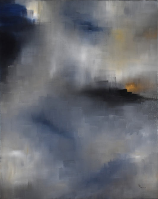 Persistances oeuvre d'art abstraite de Laure-Anne Sarron. Cette peinture à l'huile appartient à la série Chromie