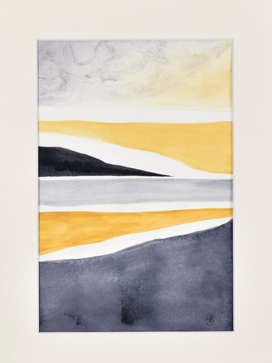 Peinture abstraite et contemporaine de Laure-Anne Sarron qui retranscrit des souvenirs de vacances au Pilat