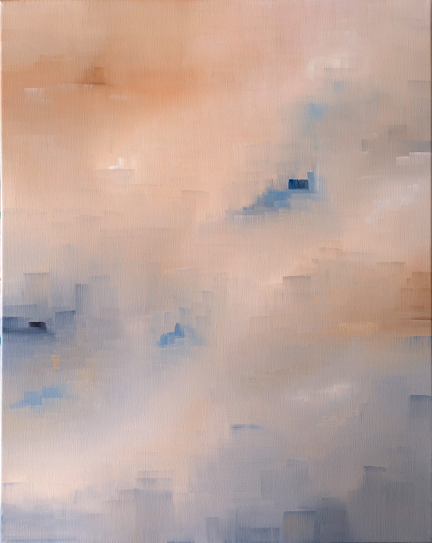Tableau art abstrait, peinture à l'huile. Rivage est issu de la série Chromie de Laure-Anne Sarron
