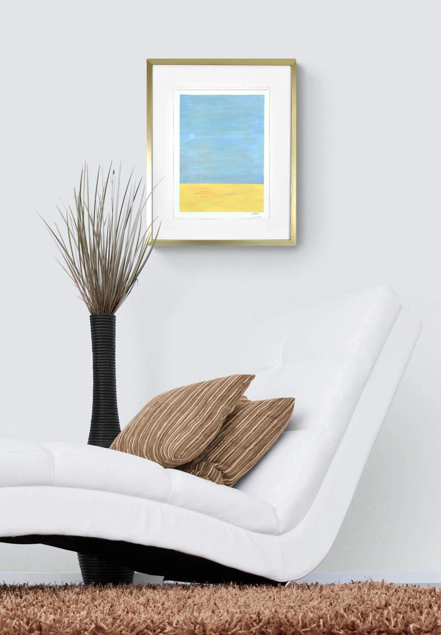 Saint Tropez peinture abstraite de Laure-Anne Sarron de la série Horizons