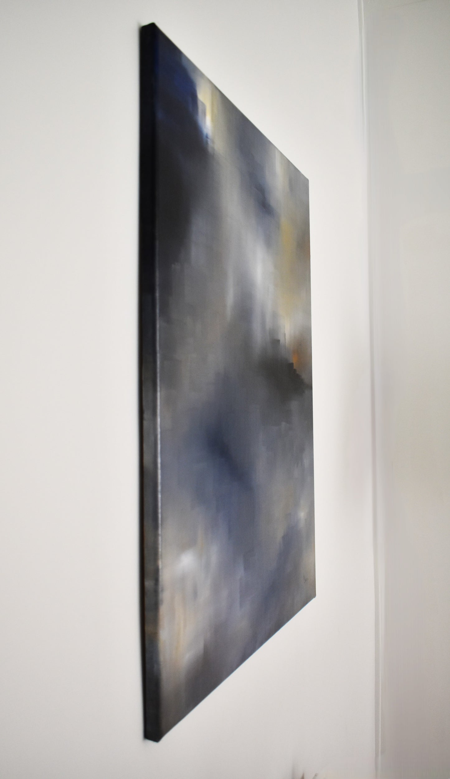 Tranche tableau Persistances oeuvre contemporaine abstraite de Laure-Anne Sarron. Cette peinture à l'huile appartient à la série Chromie.