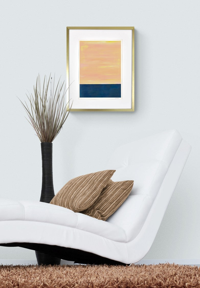 Venise oeuvre d'art abstraite en peinture de la série Horizons de Laure-Anne Sarron